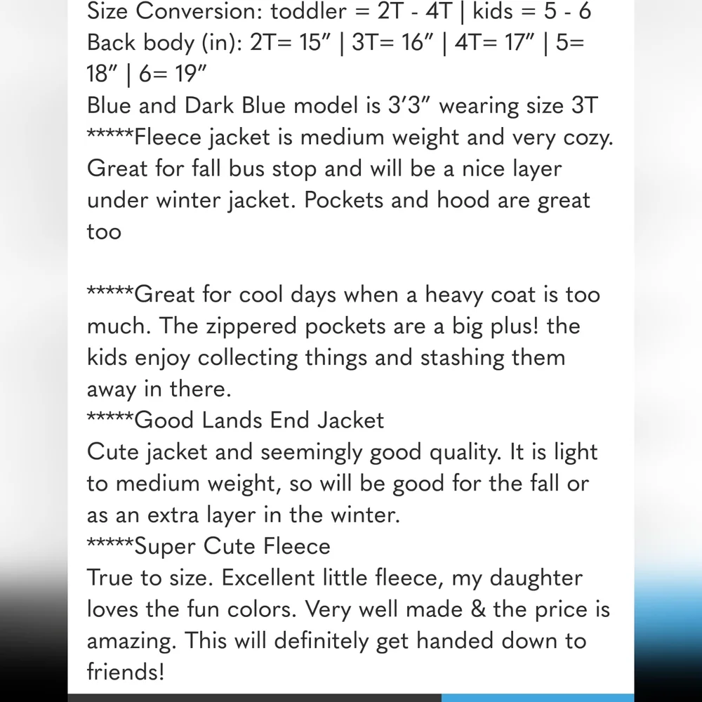 Lands' End Kids' Full Zip Jacket, nwt